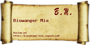 Biswanger Mia névjegykártya